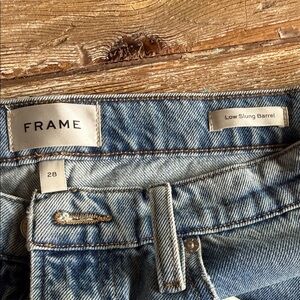 Frame Denim Low Slung Barrel Light Blue Denim Jeans